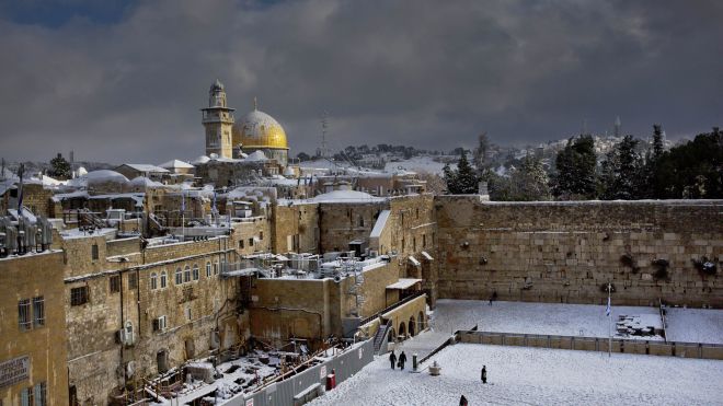 snö i Jerusalem